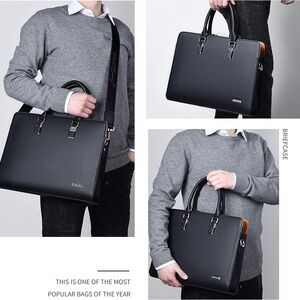 black FSD.WG leather business bag or briefcase missing strap